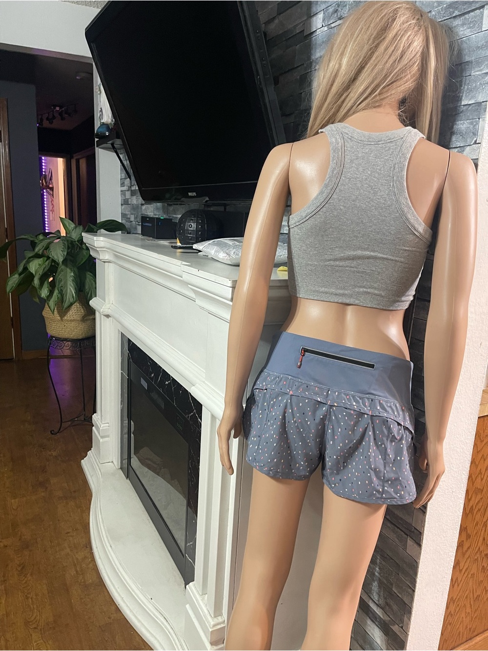Lululemon" SeaWheeze Speed Short Confetti Cake Multi blue - Picture 6 of 8